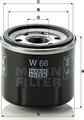 Mann-Filter W 66 - Oil Filter www.parts5.com
