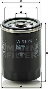 Mann-Filter W 610/4 - Oil Filter www.parts5.com
