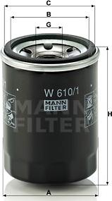 Mann-Filter W 610/1 - Oil Filter www.parts5.com