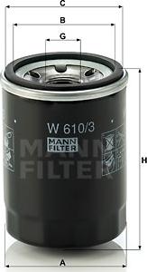 Mann-Filter W 610/3 - Oil Filter www.parts5.com