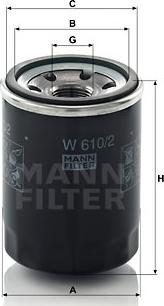 Mann-Filter W 610/2 - Oil Filter www.parts5.com