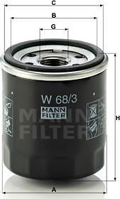 Mann-Filter W 68/3 - Oil Filter www.parts5.com