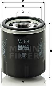 Mann-Filter W 68 - Oil Filter www.parts5.com