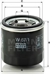 Mann-Filter W 67/1 - Масляный фильтр www.parts5.com