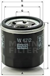 Mann-Filter W 67/2 - Oil Filter www.parts5.com