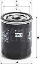 Mann-Filter W 67 - Oil Filter www.parts5.com