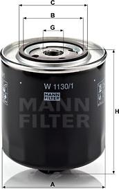 Mann-Filter W 1130/1 - Oil Filter www.parts5.com