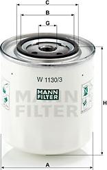 Mann-Filter W 1130/3 - Oil Filter www.parts5.com