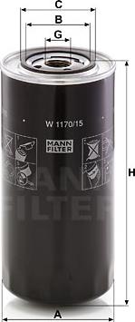 Mann-Filter W 1170/15 - Oil Filter www.parts5.com