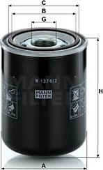 Mann-Filter W 1374/2 - Hydraulic Filter, automatic transmission www.parts5.com