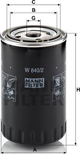Mann-Filter W 840/2 - Oil Filter www.parts5.com