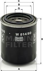 Mann-Filter W 814/80 - Oil Filter www.parts5.com