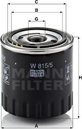 Mann-Filter W 815/5 - Oil Filter www.parts5.com