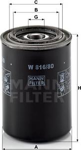 Mann-Filter W 816/80 - Маслен филтър www.parts5.com