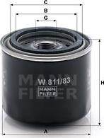Mann-Filter W 811/83 - Oil Filter www.parts5.com