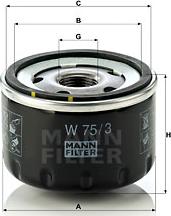Mann-Filter W 75/3 - Oil Filter www.parts5.com