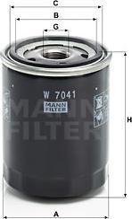 Mann-Filter W 7041 - Oil Filter www.parts5.com