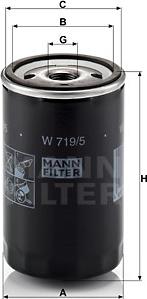 Mann-Filter W 719/5 - Oil Filter www.parts5.com