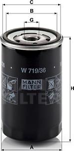 Mann-Filter W 719/36 - Oil Filter www.parts5.com