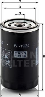 Mann-Filter W 719/30 - Oil Filter www.parts5.com