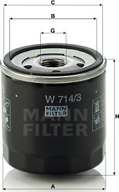 Mann-Filter W 714/3 - Oil Filter www.parts5.com