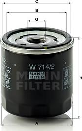 Mann-Filter W 714/2 - Oil Filter www.parts5.com