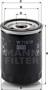 Mann-Filter W 713/19 - Oil Filter www.parts5.com