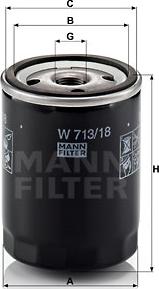 Mann-Filter W 713/18 - Масляный фильтр www.parts5.com
