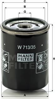 Mann-Filter W 713/35 - Oil Filter www.parts5.com