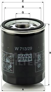 Mann-Filter W 713/29 - Oil Filter www.parts5.com