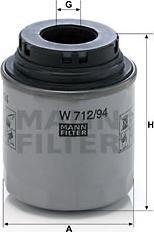 Mann-Filter W 712/94 - Oil Filter www.parts5.com