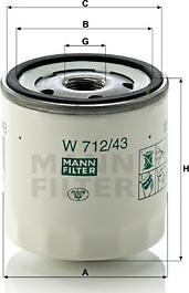 Mann-Filter W 712/43 - Oil Filter www.parts5.com