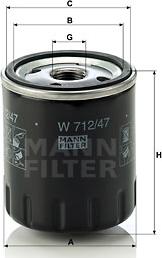 Mann-Filter W 712/47 - Oil Filter www.parts5.com