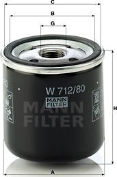 Mann-Filter W 712/80 - Oil Filter www.parts5.com