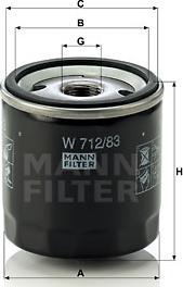 Mann-Filter W 712/83 - Oil Filter www.parts5.com