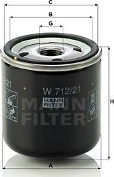 Mann-Filter W 712/21 - Oil Filter www.parts5.com