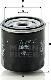 Mann-Filter W 712/75 - Масляный фильтр www.parts5.com