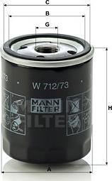 Mann-Filter W 712/73 - Oil Filter www.parts5.com