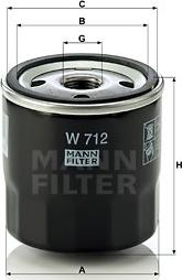 Mann-Filter W 712 - Oil Filter www.parts5.com