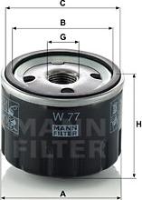 Mann-Filter W 77 - Oil Filter www.parts5.com