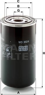 Mann-Filter WD 950/4 - Hydraulic Filter, automatic transmission www.parts5.com