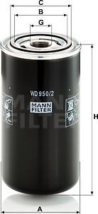 Mann-Filter WD 950/2 - Hydraulic Filter, automatic transmission www.parts5.com