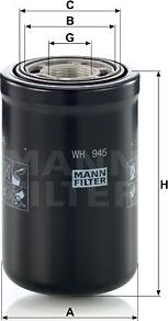 Mann-Filter WH 945 - Hydraulic Filter, automatic transmission www.parts5.com