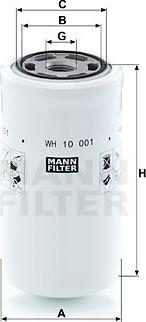 Mann-Filter WH 10 001 - Hydraulic Filter, automatic transmission www.parts5.com