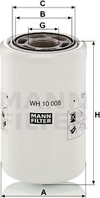 Mann-Filter WH 10 008 - Hydraulic Filter, automatic transmission www.parts5.com