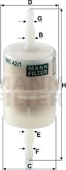 Mann-Filter WK 42/1 - Fuel filter www.parts5.com