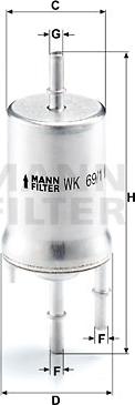 Mann-Filter WK 69/1 - Fuel filter www.parts5.com