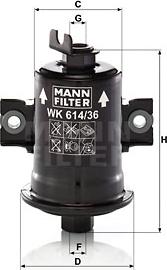 Mann-Filter WK 614/36 x - Fuel filter www.parts5.com
