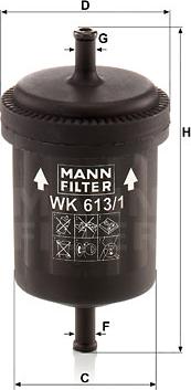 Mann-Filter WK 613/1 - Fuel filter www.parts5.com