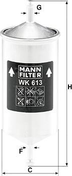 Mann-Filter WK 613 - Паливний фільтр www.parts5.com